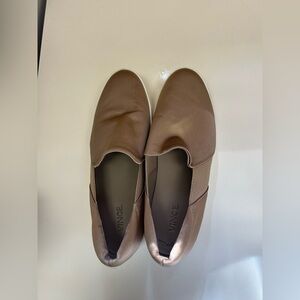 Vince Warren Platform Tan Slip-On Shoes